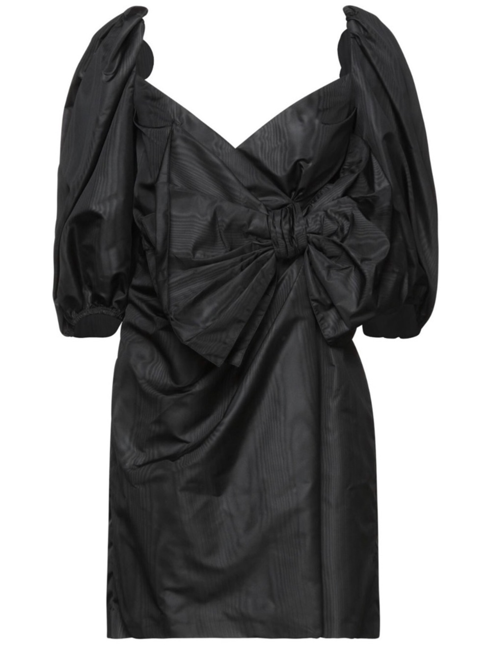 Red Valentino NWT Black Puff-Sleeve Bow Front Dress, XS